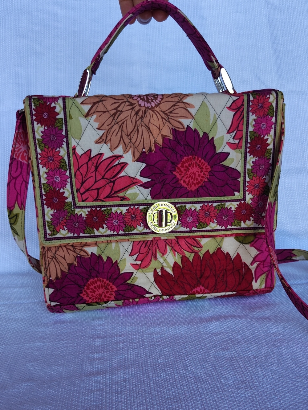 Vera Bradley "Julia" Crossbody Satchel Handbag – Retired "Hello Dahlia" Pattern